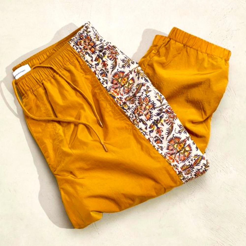 Urban Outfitters Gold Floral Patterns Wind Pant